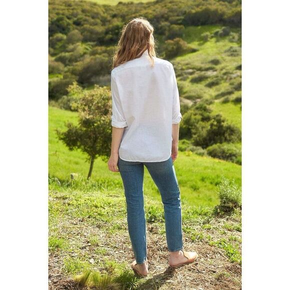 Frank & Eileen Eileen Shirt Women's Small White Crinkle Long Sleeve Button Down - Picture 8 of 8